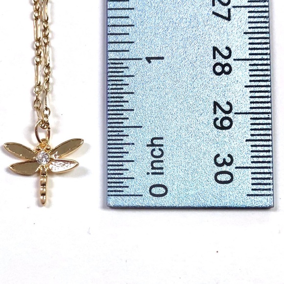 Dragonfly Necklace, Butterfly, Minimalist, Garden - Picture 5 of 10